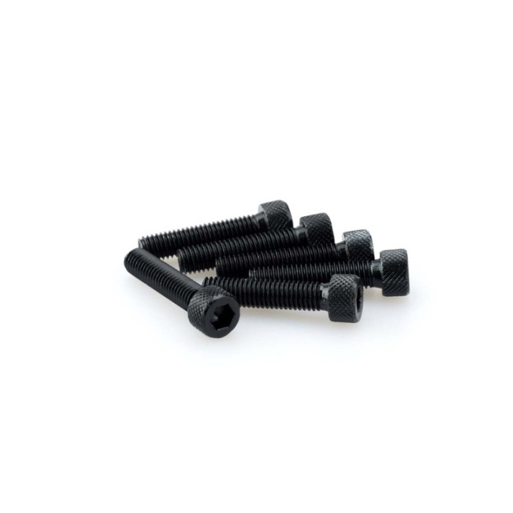 PUIG BLACK ANODIZED SCREW KIT - COD. 0500N - Cylindrical head, hexagon socket. Blister of 6 pieces. Size M8 x 35mm.