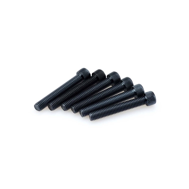 PUIG BLACK ANODIZED SCREW KIT - COD. 0524N - Cylindrical head, hexagon socket. Blister of 6 pieces. Size M8 x 50mm.