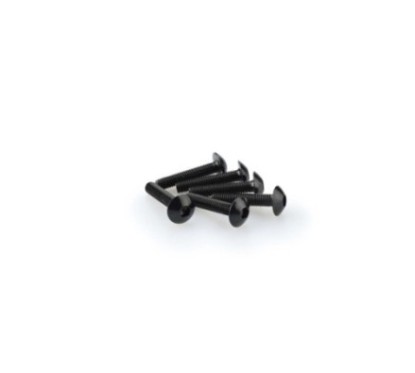 PUIG BLACK ANODIZED SCREW KIT - COD. 0610N - Round head, hexagon socket. Blister of 6 pieces. Size M5 x 25mm.