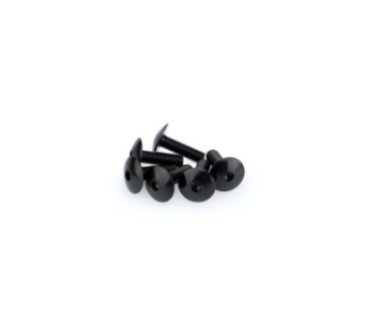 PUIG BLACK ANODIZED SCREW KIT - COD. 0657N - Round head, hexagon socket. Blister of 6 pieces. Size M6 x 20mm.