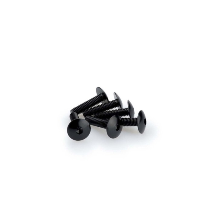 PUIG BLACK ANODIZED SCREW KIT - COD. 0689N - Round head, hexagon socket. Blister of 6 pieces. Size M6 x 25mm.