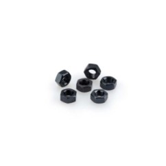 PUIG BLACK ANODIZED SCREW KIT - COD. 0764N - Anodized aluminum nuts. Blister of 6 pieces. Size M6.