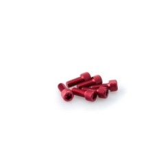 PUIG KIT VIS ANODIZZATE ROUGE - COD. 0363R - Testa cilindrica, cava esagonale. Blister da 6 pezzi. Misura M6 x 15 mm.