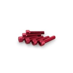 PUIG KIT VIS ANODIZZATE ROUGE - COD. 0544R - Testa cilindrica, cava esagonale. Blister da 6 pezzi. Misura M6 x 25 mm.