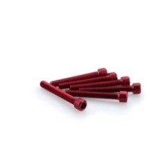 PUIG RED ANODIZED SCREWS KIT - COD. 0370R - Cylindrical head, hexagon socket. Blister of 6 pieces. Size M6 x 45mm.