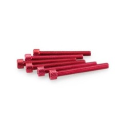 PUIG RED ANODIZED SCREWS KIT - COD. 0421R - Cylindrical head, hexagon socket. Blister of 6 pieces. Size M6 x 50mm.