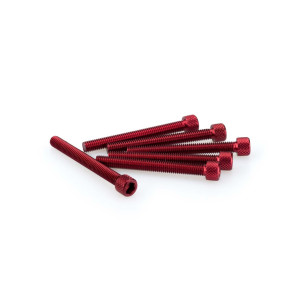 puig kit anodized screws m6 for windshields red color