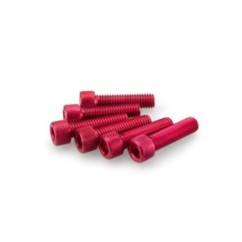 PUIG KIT VIS ANODIZZATE ROUGE - COD. 0473R - Testa cilindrica, cava esagonale. Blister da 6 pezzi. Misura M8 x 30 mm.