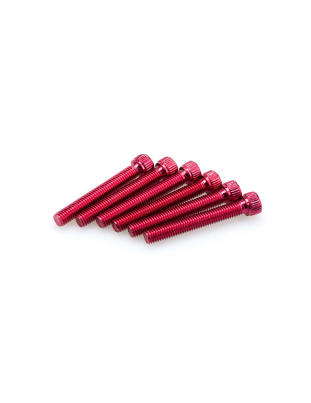 Kit de vis anodisees Puig M8 pour pare-brise couleur rouge