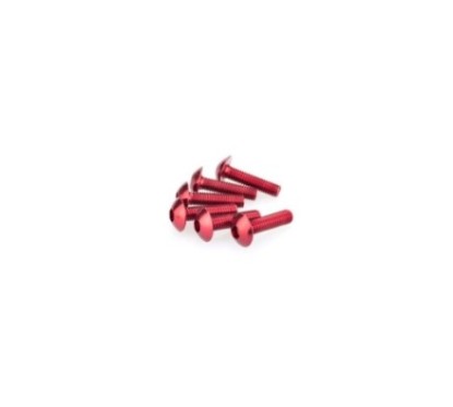 PUIG RED ANODIZED SCREWS KIT - COD. 0550R - Round head, hexagon socket. Blister of 6 pieces. Size M5 x 20mm.