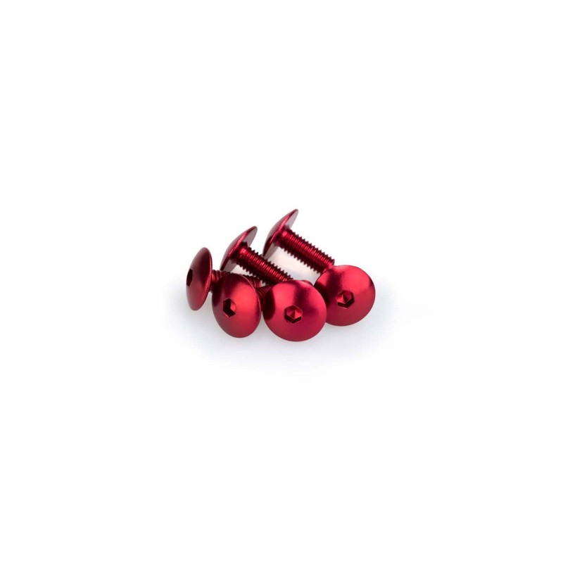 PUIG RED ANODIZED SCREWS KIT - COD. 0611R - Round head, hexagon socket. Blister of 6 pieces. Size M6 x 15mm.