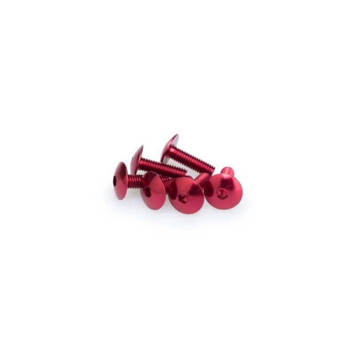 PUIG RED ANODIZED SCREWS KIT - COD. 0657R - Round head, hexagon socket. Blister of 6 pieces. Size M6 x 20mm.