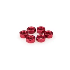 PUIG RED ANODIZED SCREWS KIT - COD. 0764R - Anodized aluminum nuts. Blister of 6 pieces. Size M6.