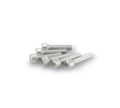 PUIG SILVER ANODIZED SCREWS KIT - COD. 0544P - Cylindrical head, hexagon socket. Blister of 6 pieces. Size M6 x 25mm.