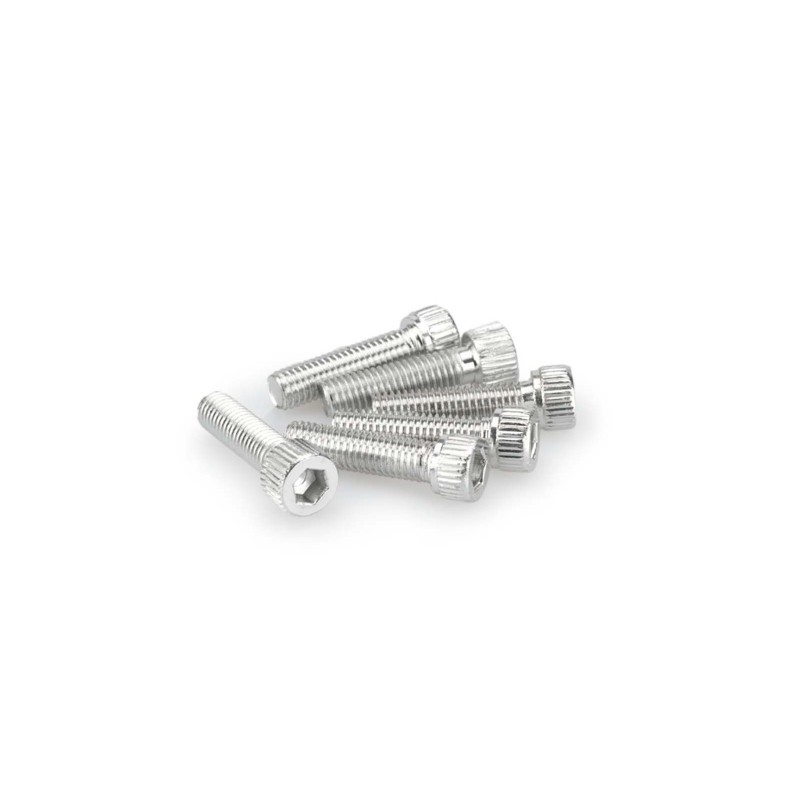 PUIG SILVER ANODIZED SCREWS KIT - COD. 0473P - Cylindrical head, hexagon socket. Blister of 6 pieces. Size M8 x 30mm.