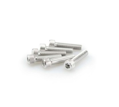 PUIG SILVER ANODIZED SCREWS KIT - COD. 0500P - Cylindrical head, hexagon socket. Blister of 6 pieces. Size M8 x 35mm.