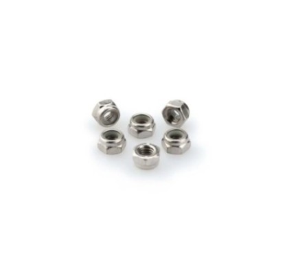 PUIG SILVER ANODIZED SCREWS KIT - COD. 0735P - Self-locking anodized aluminum nuts. Blister of 6 pieces. Size M5.