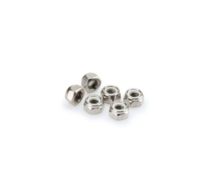 PUIG SILVER ANODIZED SCREWS KIT - COD. 0832P - Self-locking anodized aluminum nuts. Blister of 6 pieces. Size M8.