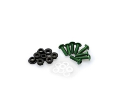 PUIG GREEN ANODIZED SCREWS KIT - COD. 0956V - Round head, hexagon socket, with nuts. Blister of 8 pieces. Size M5.