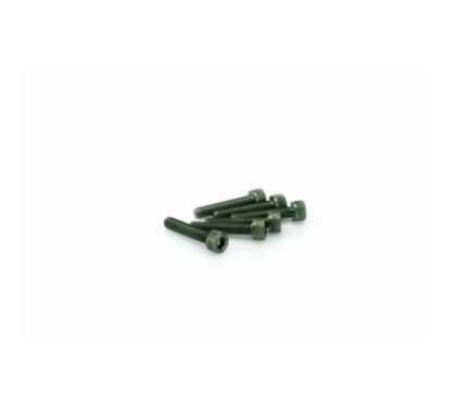 PUIG GREEN ANODIZED SCREWS KIT - COD. 0185V - Cylindrical head, hexagon socket. Blister of 6 pieces. Size M5 x 25mm.