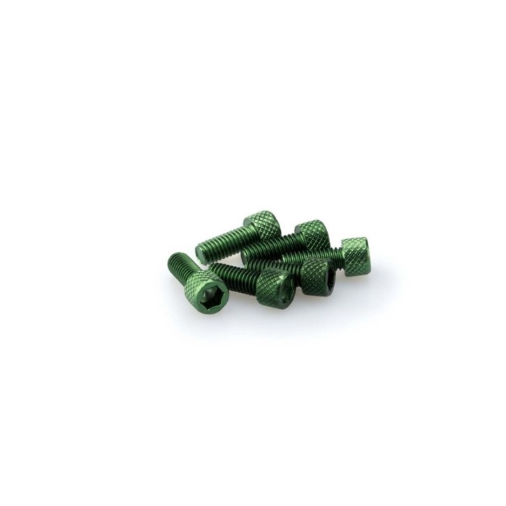 PUIG KIT VITI ANODIZZATE VERDE - COD. 0363V - Testa cilindrica, cava esagonale. Blister da 6 pezzi. Misura M6 x 15 mm.