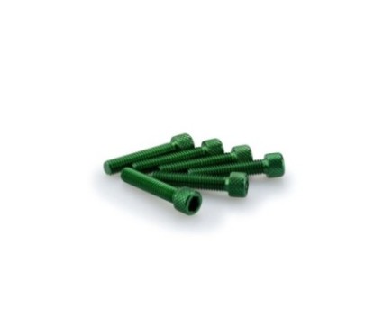 PUIG KIT DE TORNILLOS ANODIZADOS VERDE - COD. 0258V - Cabeza cilIndrica, casquillo hexagonal. BlIster de 6 piezas. TamaNo M6 x 3