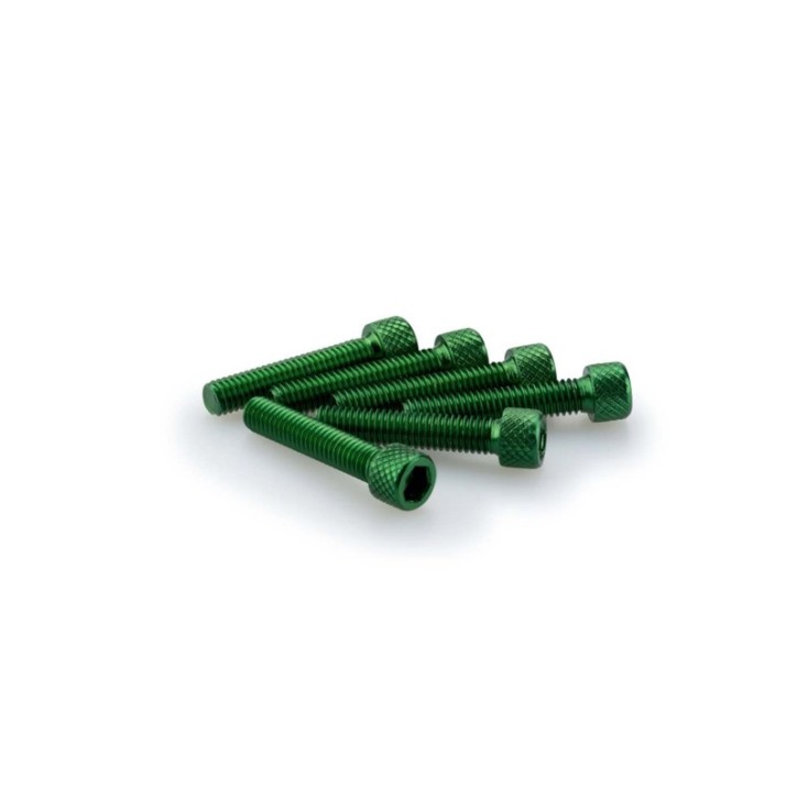 PUIG KIT VITI ANODIZZATE VERDE - COD. 0258V - Testa cilindrica, cava esagonale. Blister da 6 pezzi. Misura M6 x 30 mm.