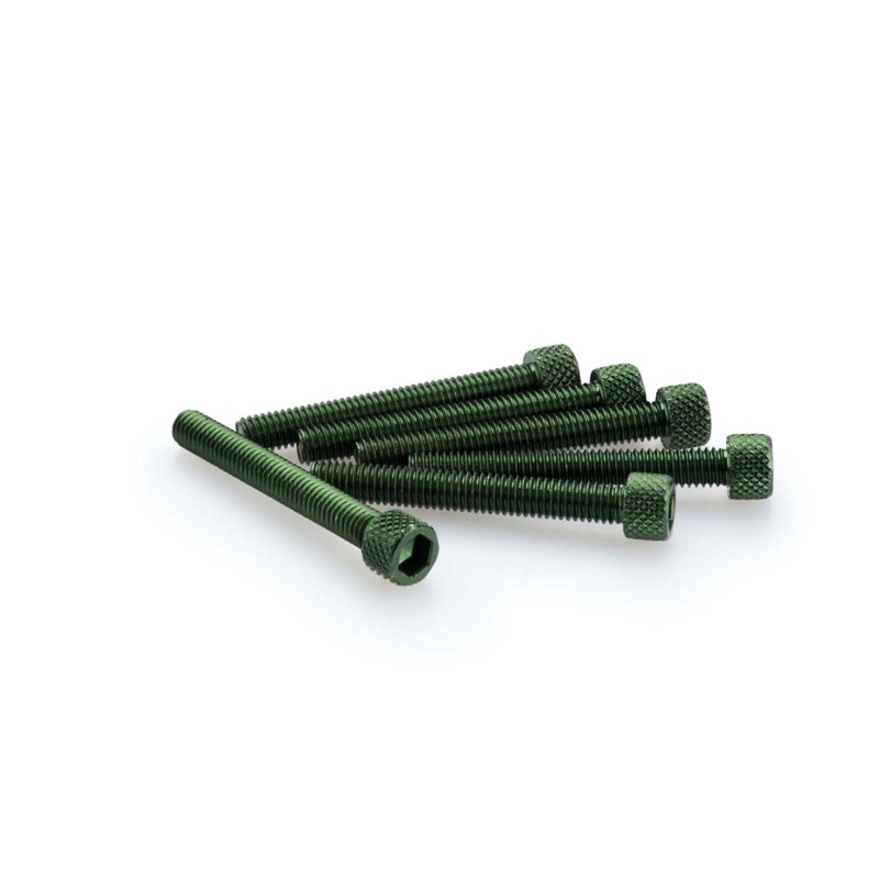 PUIG KIT DE TORNILLOS ANODIZADOS VERDE - COD. 0370V - Cabeza cilIndrica, casquillo hexagonal. BlIster de 6 piezas. TamaNo M6 x 4