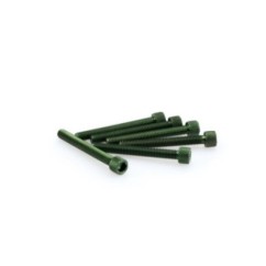 PUIG GREEN ANODIZED SCREWS KIT - COD. 0421V - Cylindrical head, hexagon socket. Blister of 6 pieces. Size M6 x 50mm.