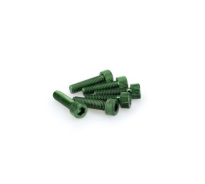 PUIG KIT DE TORNILLOS ANODIZADOS VERDE - COD. 0473V - Cabeza cilIndrica, casquillo hexagonal. BlIster de 6 piezas. TamaNo M8 x 3