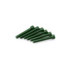 PUIG GREEN ANODIZED SCREWS KIT - COD. 0524V - Cylindrical head, hexagon socket. Blister of 6 pieces. Size M8 x 50mm.