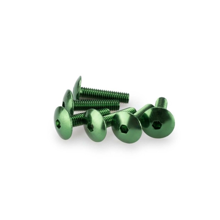 PUIG KIT DE TORNILLOS ANODIZADOS VERDE - COD. 0689V - Cabeza redonda, casquillo hexagonal. BlIster de 6 piezas. TamaNo M6 x 25