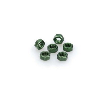 PUIG KIT DE TORNILLOS ANODIZADOS VERDE - COD. 0764V - Tuercas de aluminio anodizado. BlIster de 6 piezas. TamaNo M6.