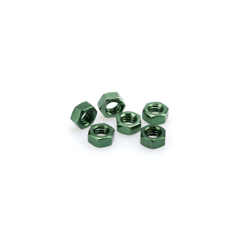 PUIG KIT DE TORNILLOS ANODIZADOS VERDE - COD. 0863V - Tuercas de aluminio anodizado. BlIster de 6 piezas. TamaNo M8.