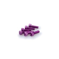 PUIG KIT VIS ANODIZZATE VIOLA - COD. 0146L - Testa cilindrica, cava esagonale. Blister da 6 pezzi. Misura M5 x 15 mm.