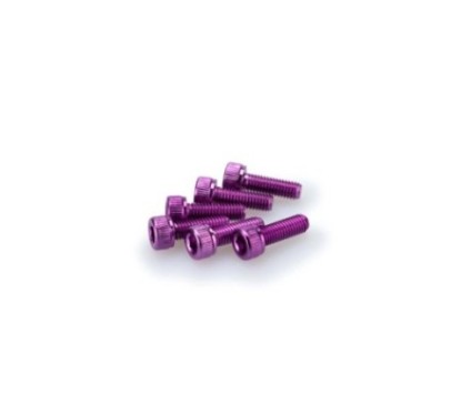 PUIG KIT DE TORNILLOS ANODIZADOS MORADO - COD. 0146L - Cabeza cilIndrica, casquillo hexagonal. BlIster de 6 piezas. TamaNo M5 x 