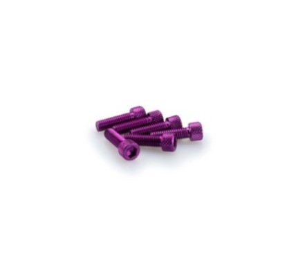 PUIG KIT DE TORNILLOS ANODIZADOS MORADO - COD. 0364L - Cabeza cilIndrica, casquillo hexagonal. BlIster de 6 piezas. TamaNo M6 x 