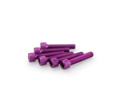 PUIG KIT DE TORNILLOS ANODIZADOS MORADO - COD. 0258L - Cabeza cilIndrica, casquillo hexagonal. BlIster de 6 piezas. TamaNo M6 x 