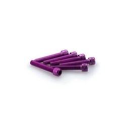 PUIG KIT VIS ANODIZZATE VIOLA - COD. 0346L - Testa cilindrica, cava esagonale. Blister da 6 pezzi. Misura M6 x 35 mm.