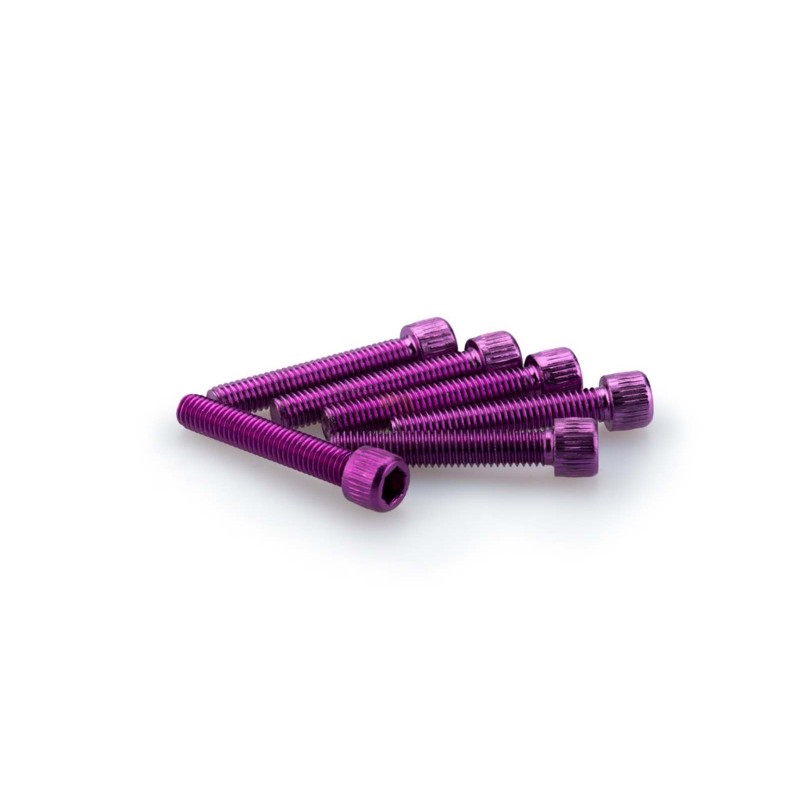 PUIG KIT DE TORNILLOS ANODIZADOS MORADO - COD. 0346L - Cabeza cilIndrica, casquillo hexagonal. BlIster de 6 piezas. TamaNo M6 x 