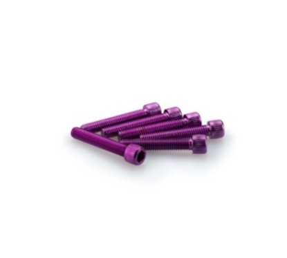 PUIG KIT VIS ANODIZZATE VIOLA - COD. 0346L - Testa cilindrica, cava esagonale. Blister da 6 pezzi. Misura M6 x 35 mm.