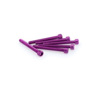 PUIG KIT DE TORNILLOS ANODIZADOS MORADO - COD. 0446L - Cabeza cilIndrica, casquillo hexagonal. BlIster de 6 piezas. TamaNo M6 x 