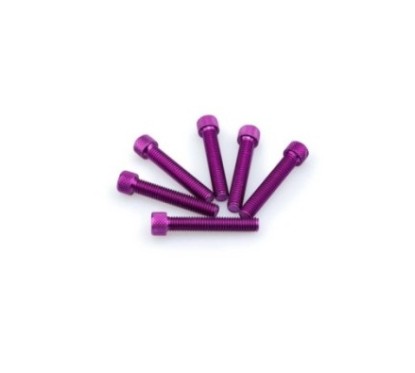 PUIG KIT DE TORNILLOS ANODIZADOS MORADO - COD. 0516L - Cabeza cilIndrica, casquillo hexagonal. BlIster de 6 piezas. TamaNo M8 x 