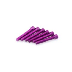 PUIG KIT DE TORNILLOS ANODIZADOS MORADO - COD. 0524L - Cabeza cilIndrica, casquillo hexagonal. BlIster de 6 piezas. TamaNo M8 x 