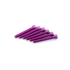 PUIG KIT DE TORNILLOS ANODIZADOS MORADO - COD. 0540L - Cabeza cilIndrica, casquillo hexagonal. BlIster de 6 piezas. TamaNo M8 x 