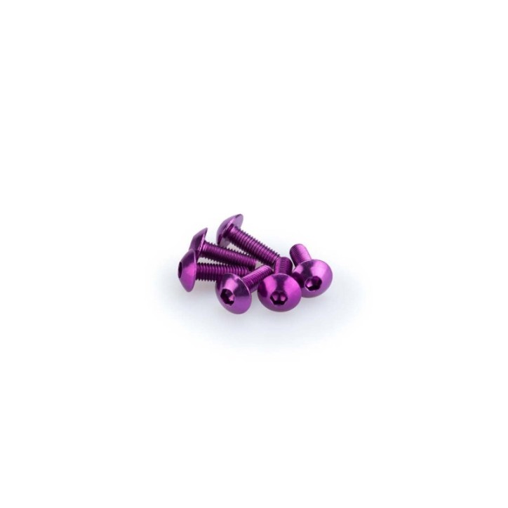 PUIG KIT DE TORNILLOS ANODIZADOS MORADO - COD. 0543L - Cabeza redonda, casquillo hexagonal. BlIster de 6 piezas. TamaNo M5 x 15