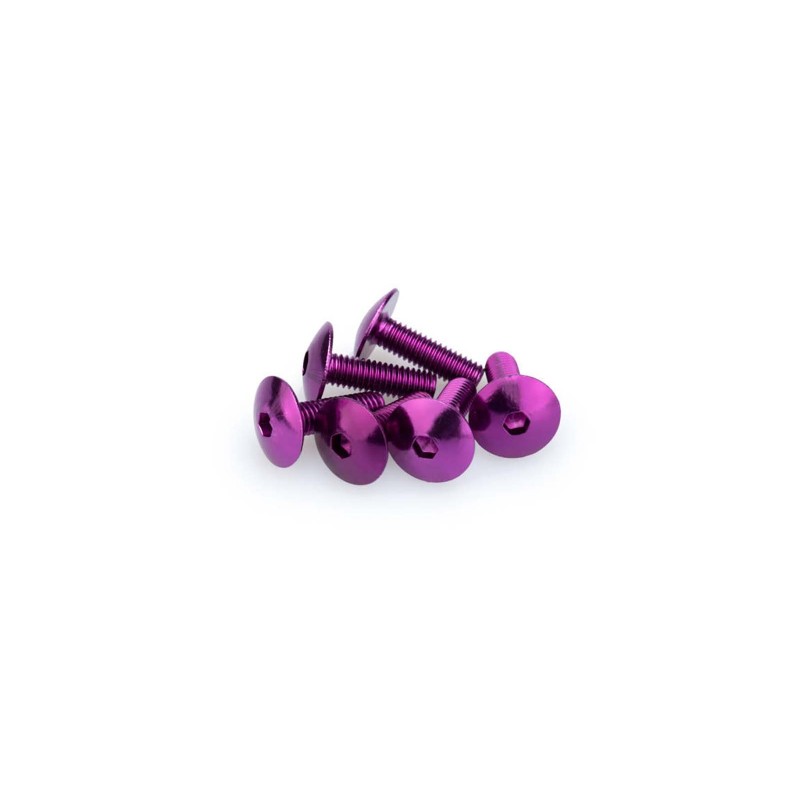 PUIG KIT DE TORNILLOS ANODIZADOS MORADO - COD. 0657L - Cabeza redonda, casquillo hexagonal. BlIster de 6 piezas. TamaNo M6 x 20 