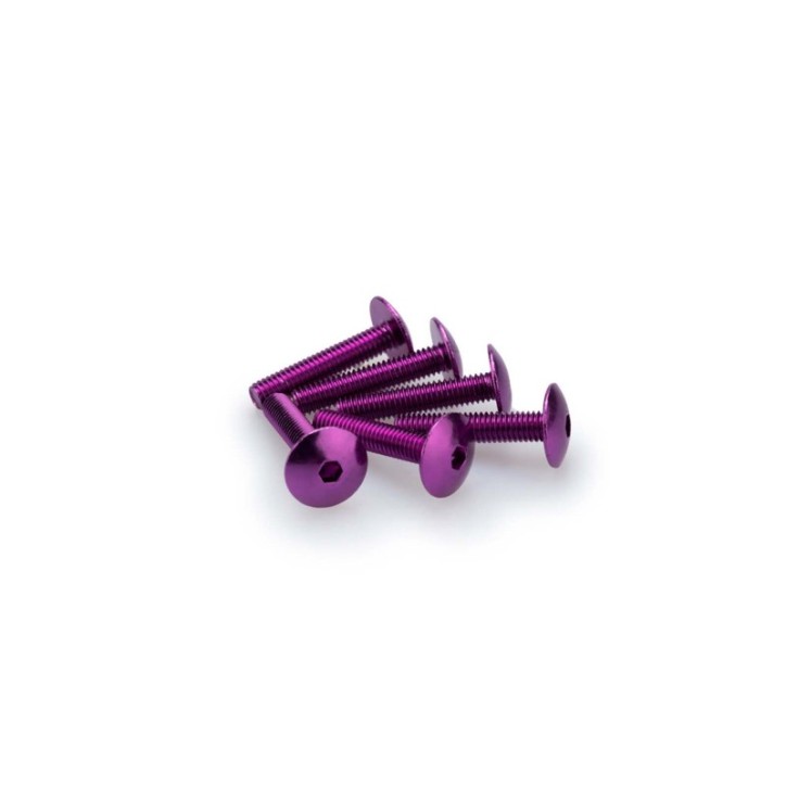 PUIG PURPLE ANODIZED SCREWS KIT - COD. 3995L - Round head, hexagon socket. Blister of 6 pieces. Size M6 x 30mm.