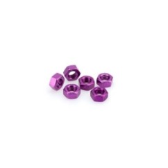 PUIG KIT DE TORNILLOS ANODIZADOS MORADO - COD. 0863L - Tuercas de aluminio anodizado. BlIster de 6 piezas. TamaNo M8.