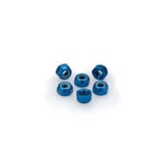 PUIG BLUE ANODIZED SCREWS KIT - COD. 0736A - Self-locking anodized aluminum nuts. Blister of 6 pieces. Size M6.